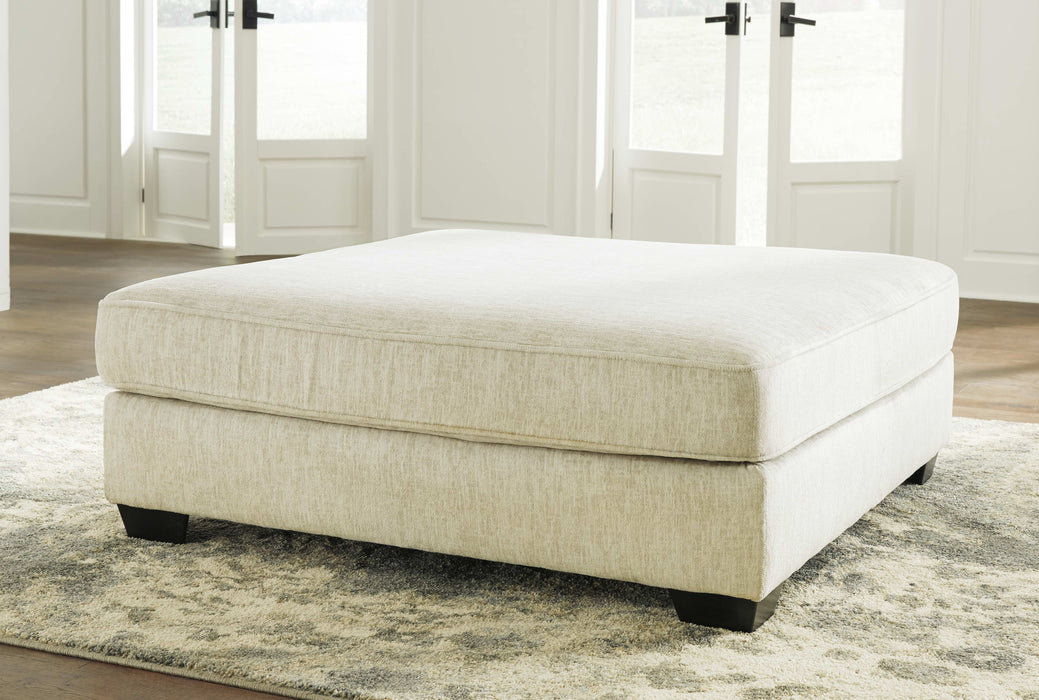 Rawcliffe - Oversized Accent Ottoman - Parchment