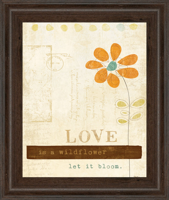 Let Love Bloom By Mollie B - Framed Print Wall Art - Orange