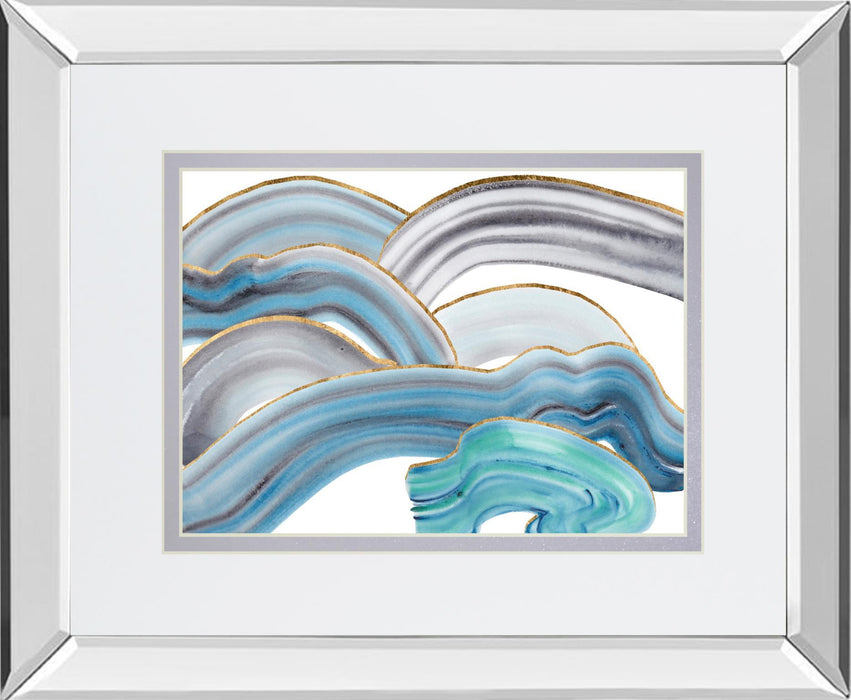 Cloudy Day I By Melissa Wang, Mirrored Frame - Light Blue