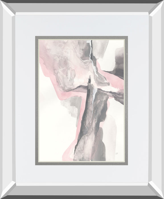 Blushing Grey II By Chris Paschke Mirrored Frame - Pink