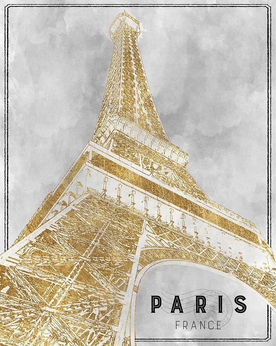 Shimmering Eiffel By Natalie Carpentieri (Framed) (Small) - Gold
