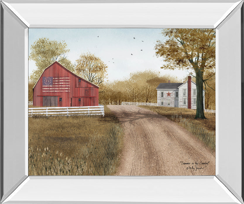 Summer In The Country By Billy Jacobs - Mirror Framed Print Wall Art - Dark Brown