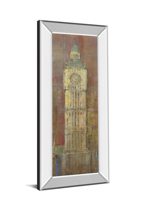 Big Ben By Longo - Mirror Framed Print Wall Art - Yellow