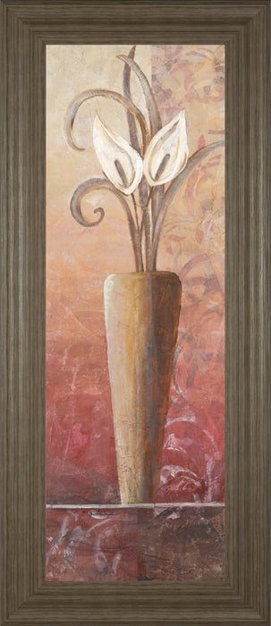 Flower In Vase I - Framed Print Wall Art - Red