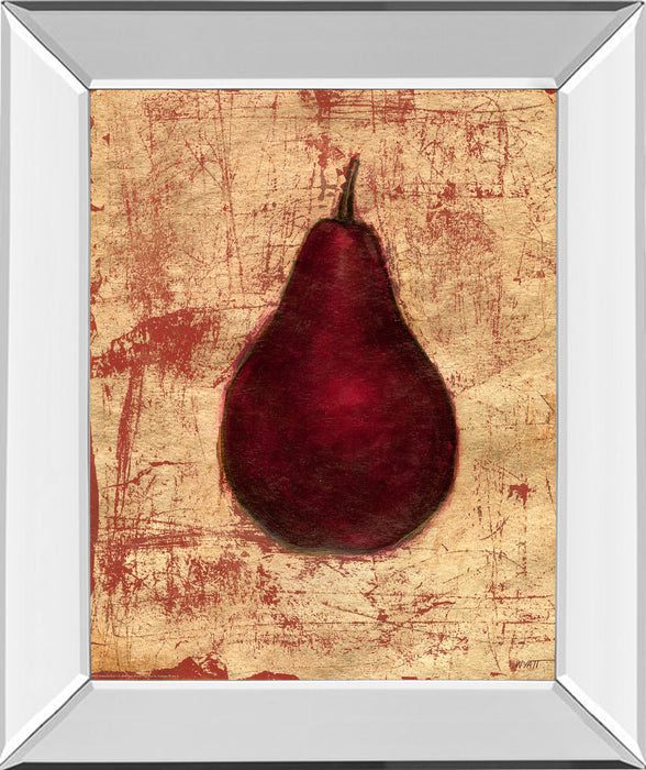 Crimson Pear By Norman Wyatt, Jr. - Mirror Framed Print Wall Art - Red