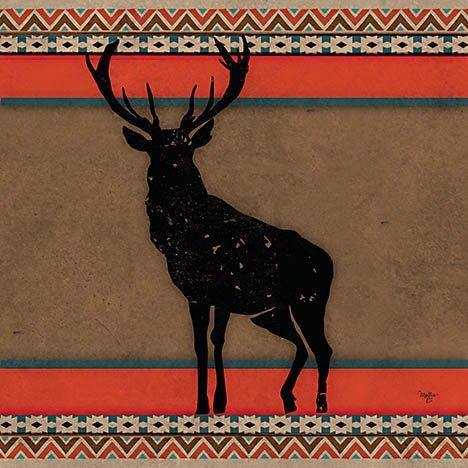 Out West Deer By Mollie B. (Framed) (Small) - Red
