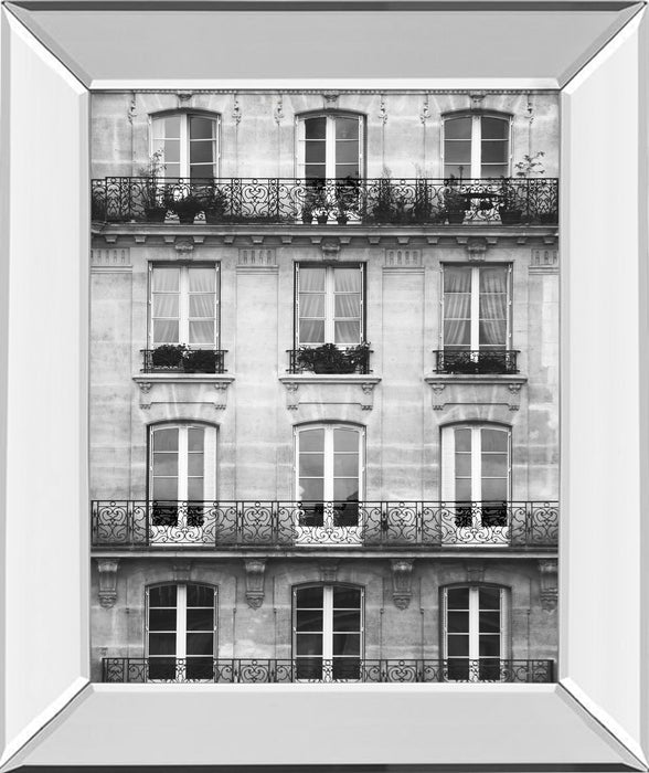 Across The Street Il By Laura Marshall - Mirror Framed Print Wall Art - White