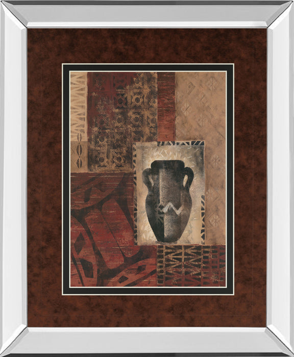 Artifact Revival Il By Maria Donovan - Mirror Framed Print Wall Art - Red