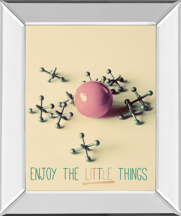 Enjoy The Little Things By Gail Peck - Mirror Framed Print Wall Art - Pink