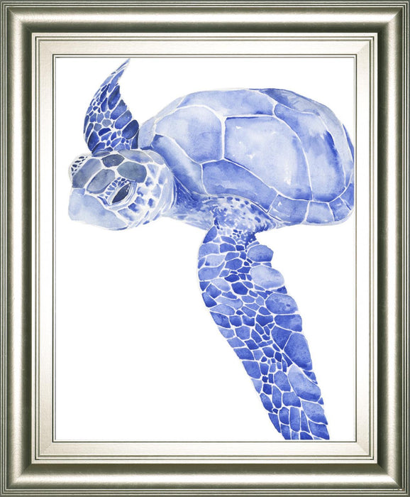 22x26 Ultramarine Sea Turtle I By Jennifer Paxton Parker - Blue