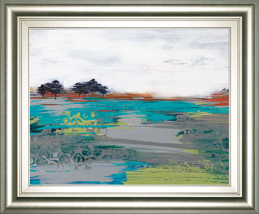 Wind Swept By Leslie Bernsen - Framed Print Wall Art - Blue
