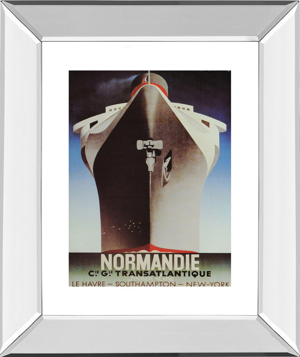 Normandie - Mirror Framed Print Wall Art - Dark Brown