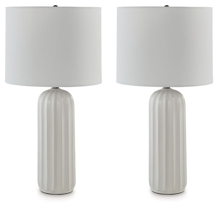 Clarkland - Ceramic Table Lamp (Set of 2) - White