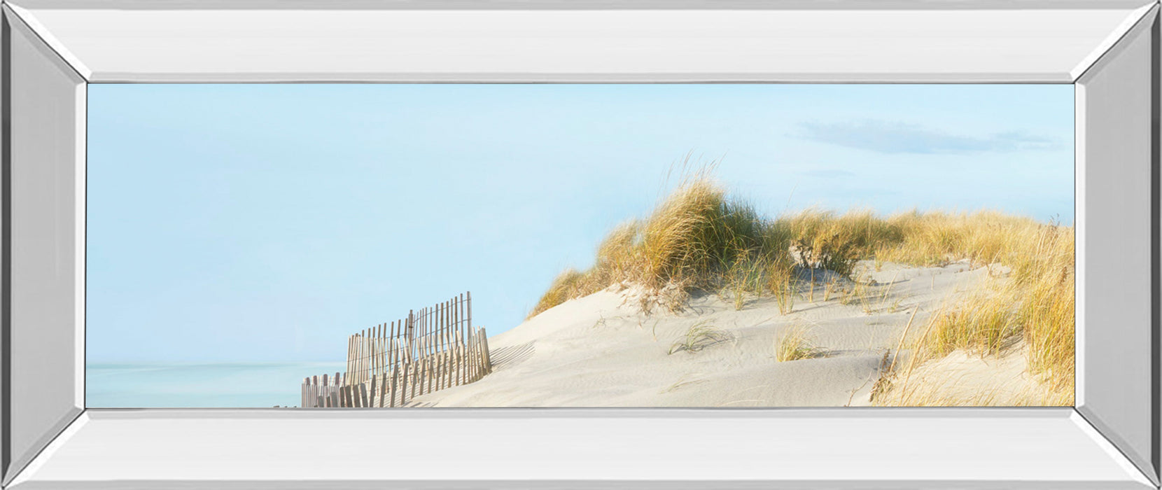 Beachscape L By James Mcloughlin - Mirror Framed Print Wall Art - Blue