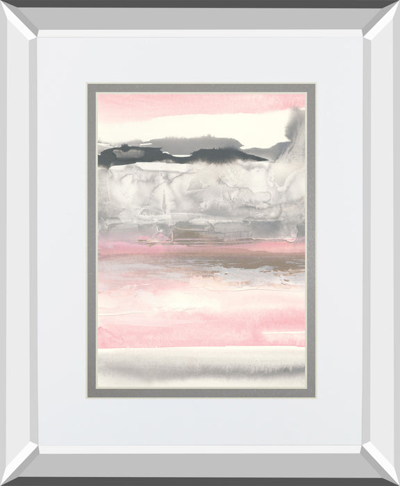Charcoal And Blush I By Chris Paschke Mirrored Frame - Pink