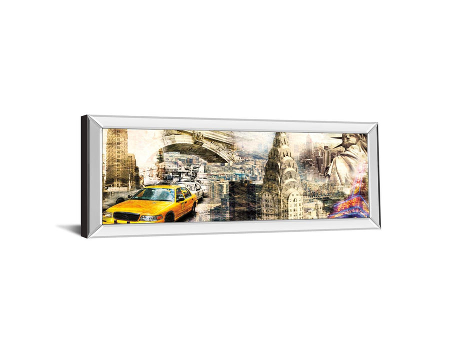Downtown New York By Sola B - Mirrored Frame Wall Art - Beige