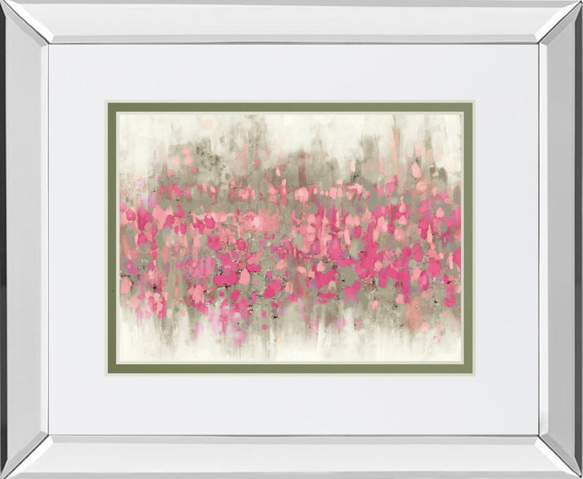 Crossing Abstract II Mirror Framed By DanMeneely - Pink