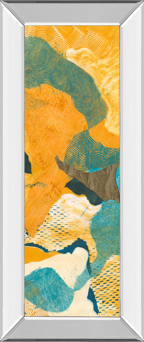 Mountain Shapes Il By Carolyn Roth - Mirror Framed Print Wall Art - Orange
