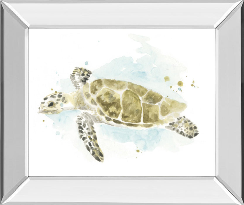 Watercolor Sea Turtle Study II By June Erica Vess - Dark Green