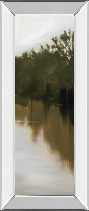 River Journey By Megan Lightell - 18 x 42 Framed Print Wall Real Glass - Green