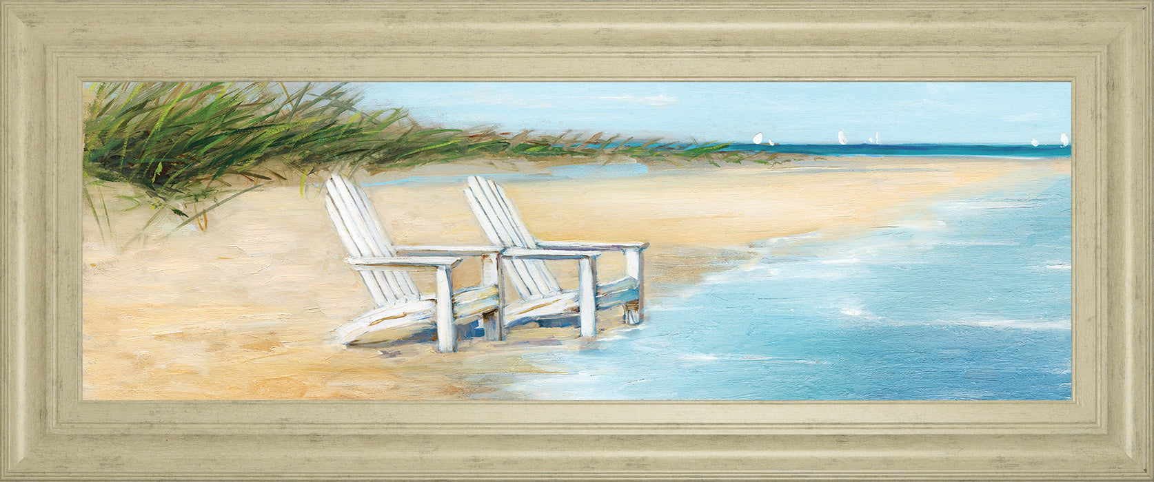 Water View Il By Sally Swatland - Framed Print Wall Art - Blue