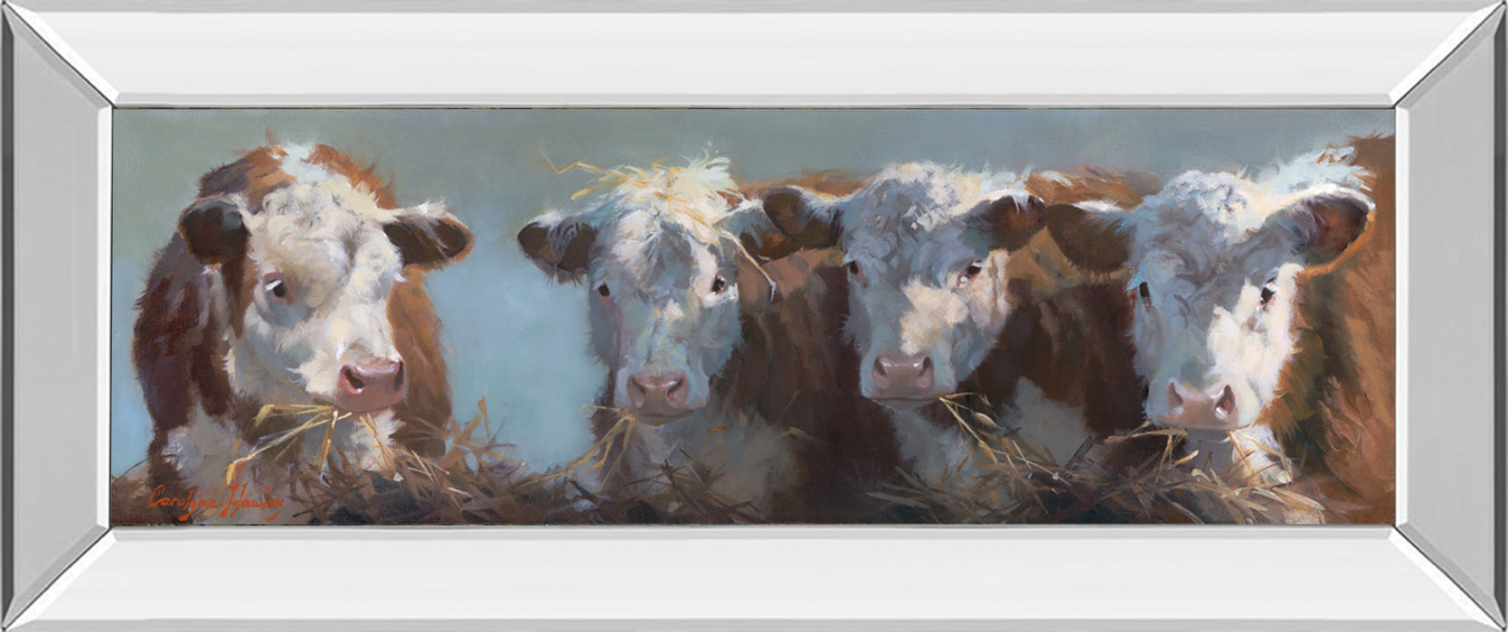 Little Bull & The Babes By Carolyne Hawley - Print Wall Art - White