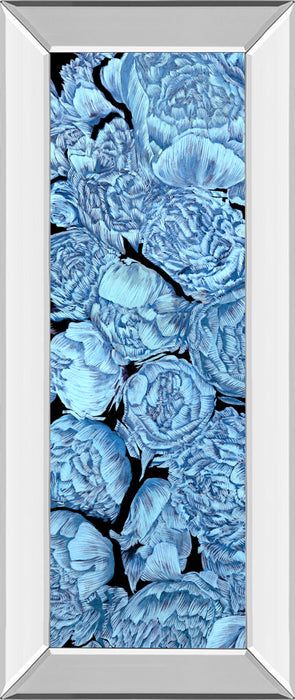 Blue Peonies I By Melissa Wang - Mirror Framed Print Wall Art - Blue