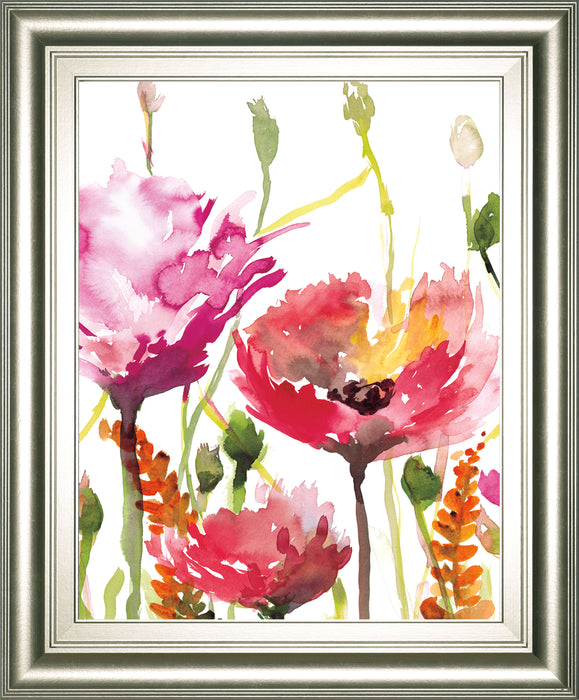 Blooms And Buds By Rebecca Meyers - Framed Print Wall Art - Pink