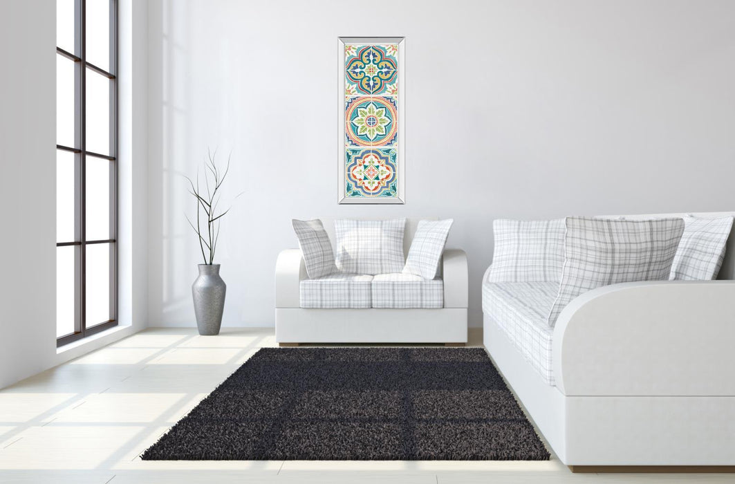 Colorful Journey VII By Pela Studio - Mirrored Frame Wall Art - Light Blue