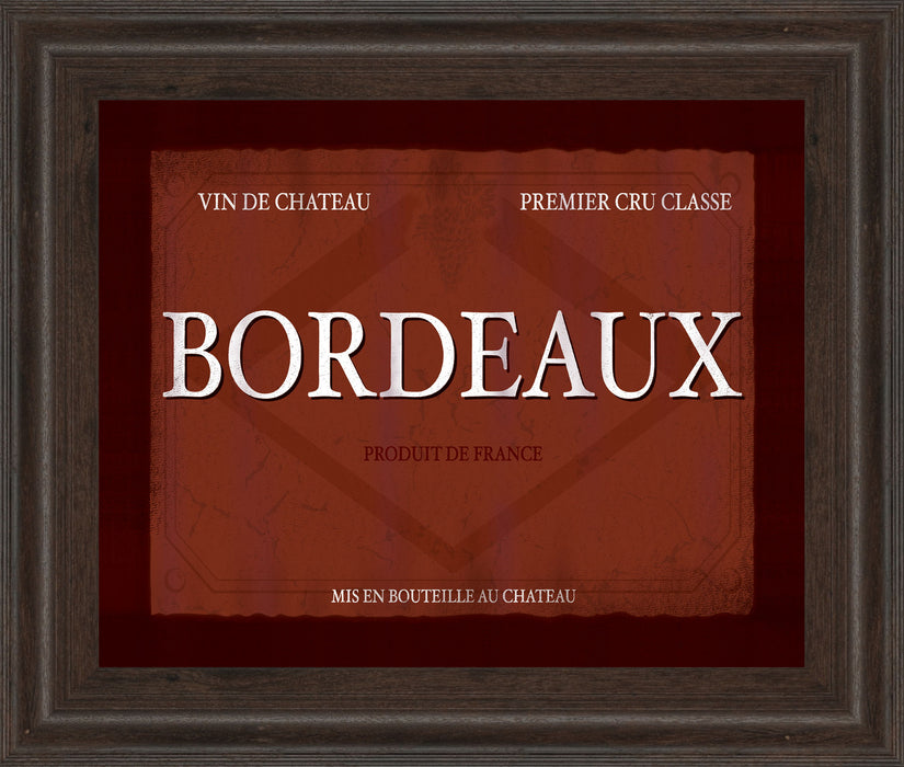Bordeaux By Paola Viveiros - Framed Print Wall Art - Red