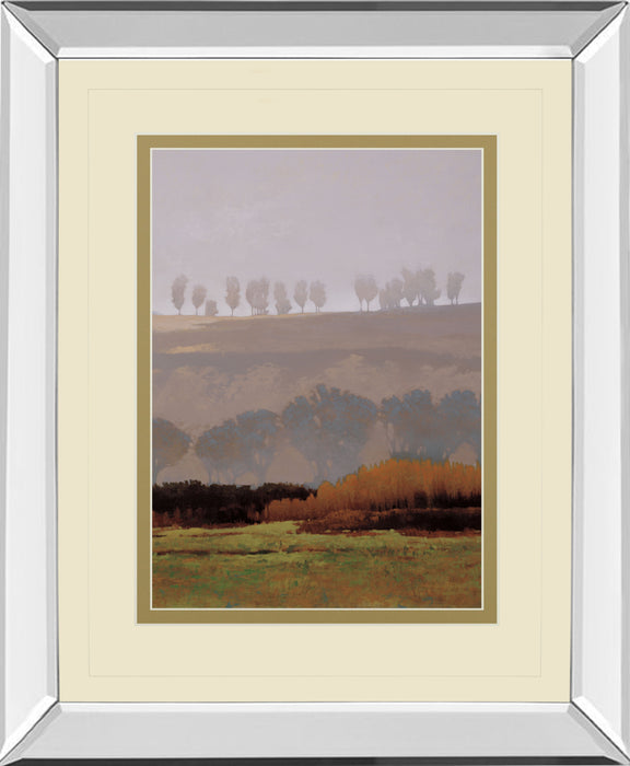 Trees Above The River By M. Bohne - Mirror Framed Print Wall Art - Dark Brown