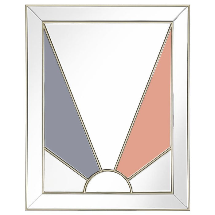 Calixte - Rectangular Wall Mirror - Champagne And Gray