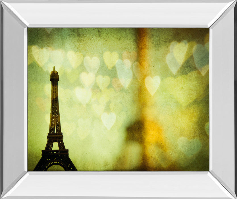 Wishful Hearts Il By Irene Suchucki - Mirror Framed Print Wall Art - Green