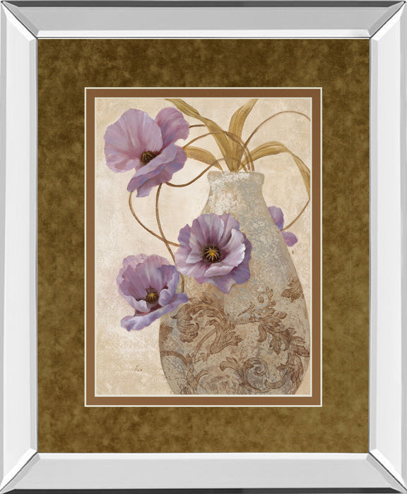 Purple Sophistication Il By Nan - Mirror Framed Print Wall Art - Purple