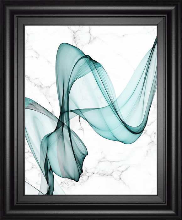22x26 Teal Ribbons I By Irena Orlov - Green