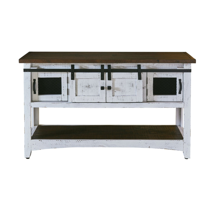 Thomas - Console Table - White With Brown Top