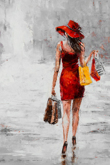 City Shopping II By Jolanta Kowalik - Red