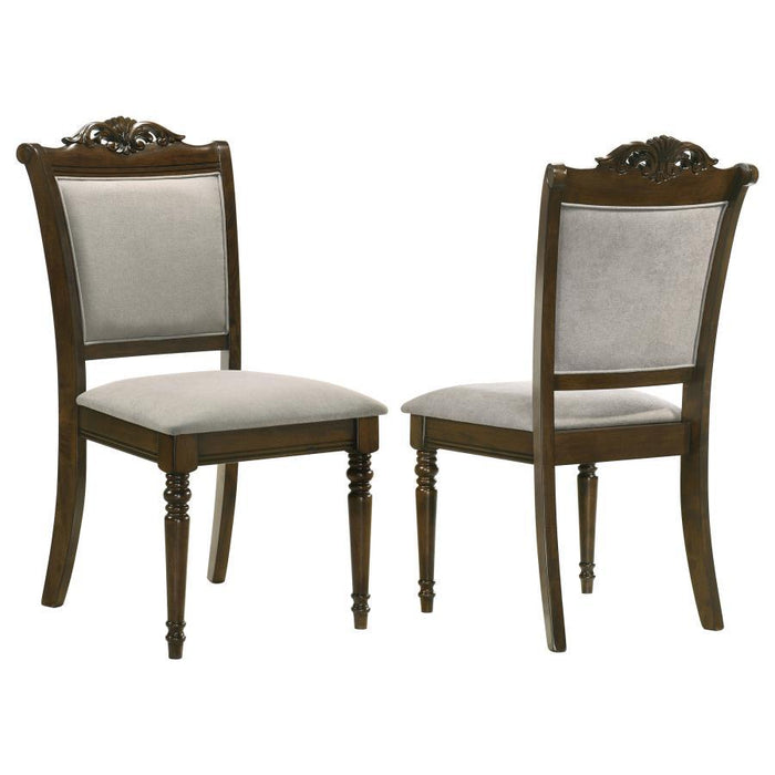 Willowbrook - Upholstered Dining Side Chair (Set of 2) - Gray And Chestnut