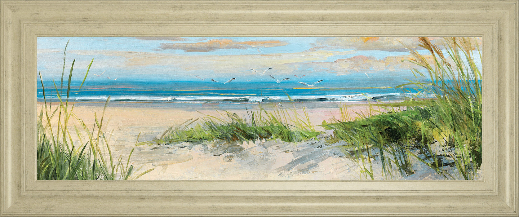 Catching The Wind Il By Sally Swatland - Framed Print Wall Art - Blue
