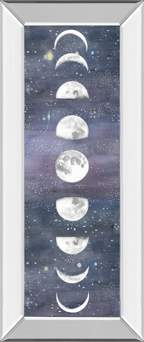 Moon Chart Il By Naomi Mccavitt - Mirror Framed Print Wall Art - Blue