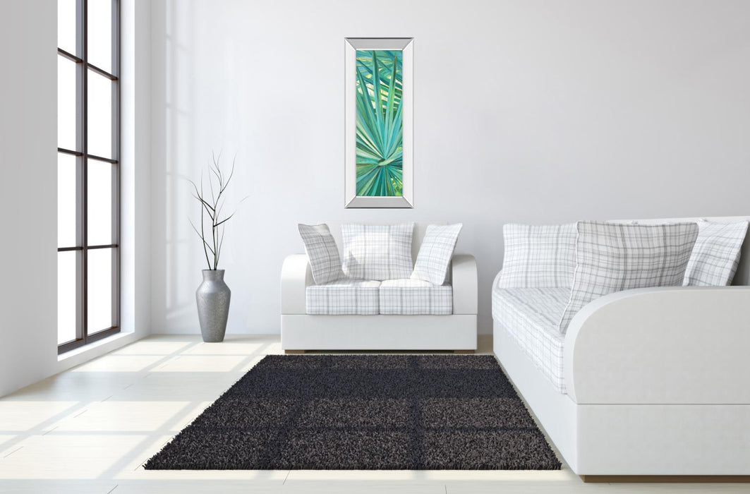 Fan Palm I By Suzanne Wilkins - Mirror Framed Print Wall Art - Green