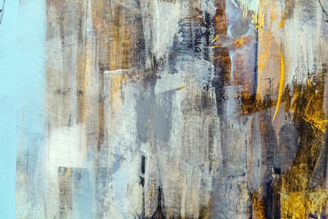 Blue Abstract - Wall Art - Dark Gray