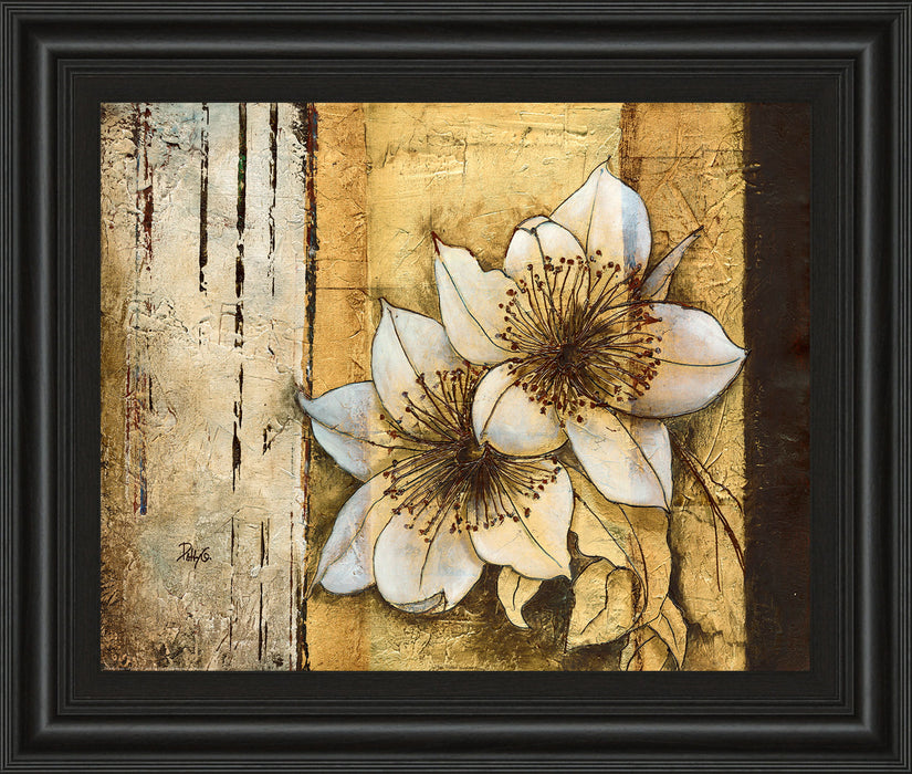 Exotic On Gold I By Patty Q - Framed Print Wall Art - Yellow - Gold
