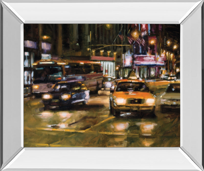 Radio City, New York City By Desmond O'hagan - Mirror Framed Print Wall Art - Green