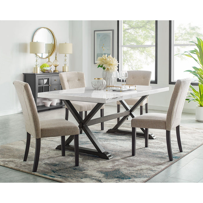 Lexi - 5 Piece Dining Set, Table & Four Chairs - White