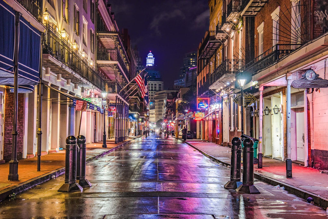 Tempered Glass With Foil - Bourbon Street New Orleans - Purple
