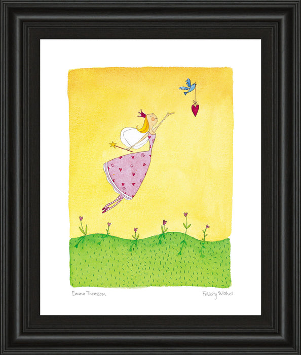 Felicity Wishes Il By Emma Thomson - Framed Print Wall Art - Yellow