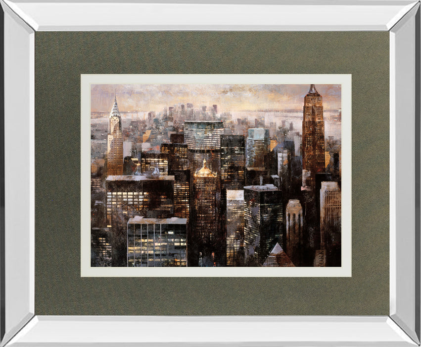Manhattan By Night By Bofarull Mirrored Frame - Dark Brown