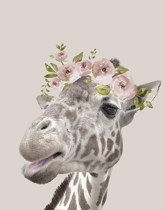 Peek A Boo Giraffe I By Nan (Framed) - Pink