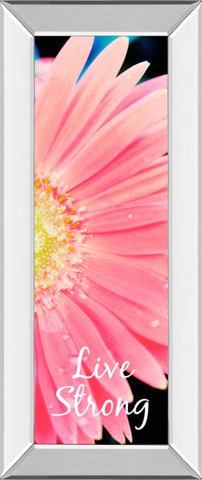 Live Strong Daisy By Susan Bryant - Mirror Framed Print Wall Art - Pink
